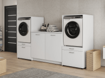 Meuble WASHING 2 machines avec meuble bas MEDIUM blanc