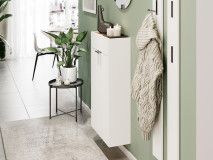 Meuble à chaussures AMEYA 2 portes 56 cm blanc/chêne navarra