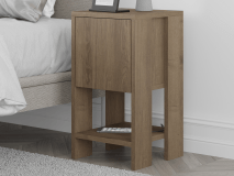 Table de chevet EMAR 1 porte abattante brun foncé