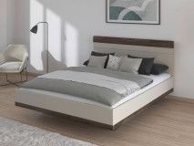 Lit SAJORIS 180x200 cm cachemire/chêne atlantique