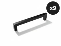 Lot de 9 poignées WASHING noir