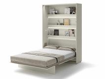 Lit mural escamotable CONCEPTION PRO 140x200 cm cachemire (vertical) avec matelas