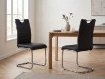 Lot de 4 chaises ELIA éco-cuir noir