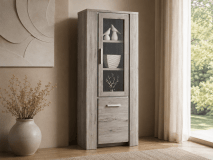 Vitrine ELIA 2 portes chêne rustique