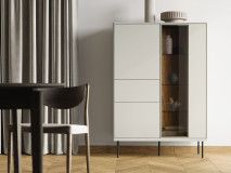 Commode EMPIRO 3 portes 1 tiroir cachemire avec led