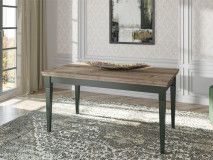 Table repas extensible EVOCO 160 > 240 cm chêne ribbec/vert