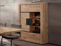 Vitrine SARINO 2 portes chêne canyon