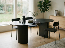 Table repas ovale LARUSSO 200 cm brun foncé