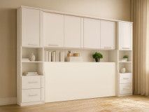 Pont de lit RIGA 140 cm blanc avec fond