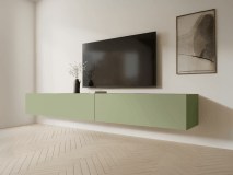 Meuble tv-hifi KINGSTON 2 portes battantes 210 cm avocat