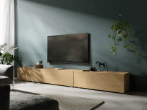 Meuble tv-hifi KINGSTON 2 portes battantes 245 cm chêne