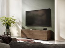 Meuble tv-hifi KINGSTON 1 porte battante 105 cm noyer