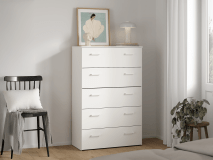 Commode SPACIO 5 tiroirs blanc