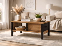 Table basse OLIANNE 90 cm epicéa appenzeller/noir