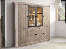 Vaisselier TORYKA 8 portes 2 tiroirs chêne plage