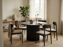 Table repas ronde LARUSSO 120 cm brun foncé