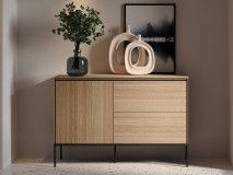 Commode VIDDO 1 porte 2 tiroirs chêne linea