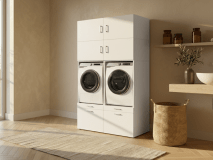 Meuble WASHING 2 machines côte à côte extra LARGE blanc