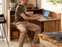 Bureau escamotable CONCEPTION PRO chêne artisan droite