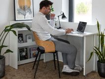 Bureau escamotable CONCEPTION PRO blanc mat droite