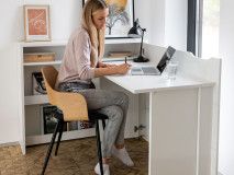 Bureau escamotable CONCEPTION PRO blanc/blanc brillant droite