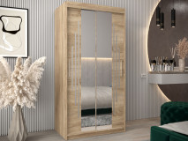 Armoire YORKSHIRE 2 portes coulissantes 100 cm sonoma