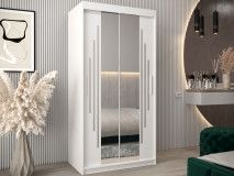 Armoire YORKSHIRE 2 portes coulissantes 100 cm blanc