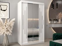 Armoire YORKSHIRE 2 portes coulissantes 120 cm blanc