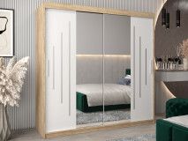 Armoire YORKSHIRE 2 portes coulissantes 200 cm sonoma/blanc