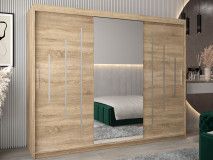 Armoire YORKSHIRE 3 portes coulissantes 250 cm sonoma