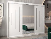 Armoire YORKSHIRE 3 portes coulissantes 250 cm blanc