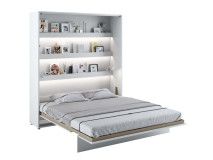 Lit mural escamotable CONCEPTION PRO 180x200 cm blanc/blanc brillant (vertical) avec matelas