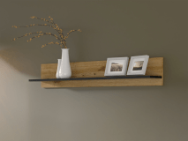 Étagère ORISA 120 cm chêne artisan/noir