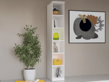 Bibliothèque OPTICO 6 niches blanc avec led