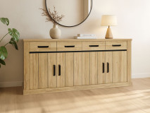 Buffet/bahut TIBOR 4 portes 2 tiroirs chêne français