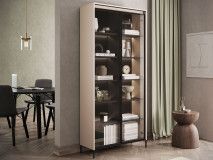 Vitrine TRAINING 2 portes sable avec led