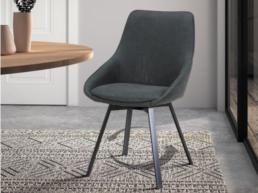 Chaise design pivotante ISKA gris foncé