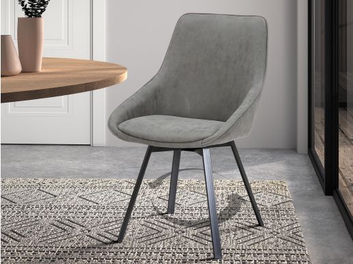 Chaise design pivotante ISKA gris clair