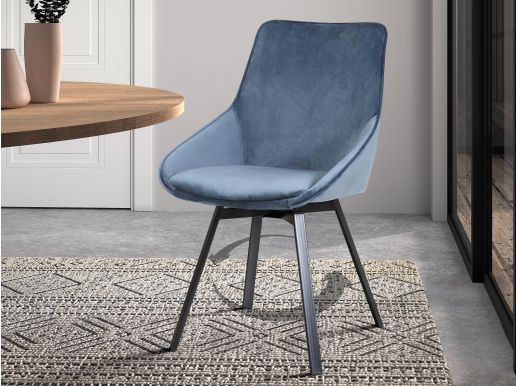 Chaise design pivotante ISKO bleu