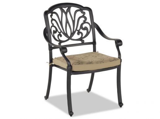 Chaise de jardin AMMELOU marron avec coussin