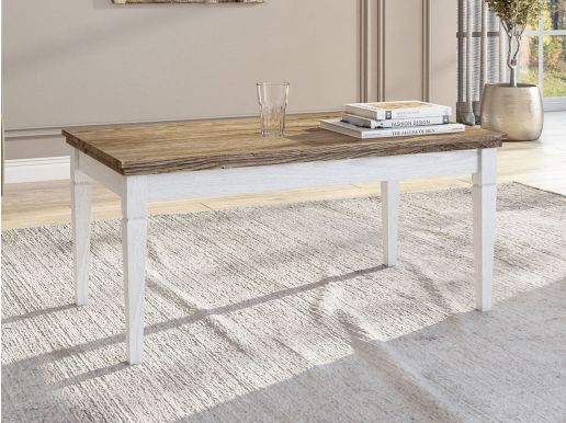 Table basse EVOCO 110 cm chêne ribbec/blanc