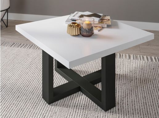 Table basse EKOWA 75x75 cm blanc