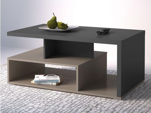Table basse SERRIE anthracite/brun