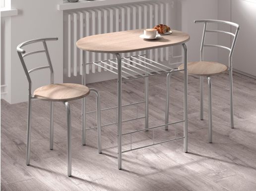 Ensemble table et chaises AIDARA chêne sonoma/gris