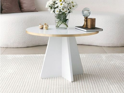 Table basse ronde MUSHY 60 cm blanc