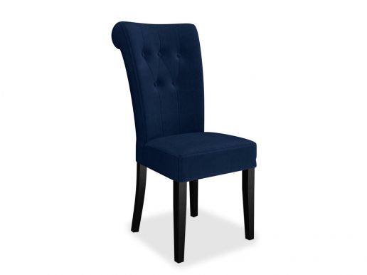 Chaise ELLEN bleu avec pieds noir