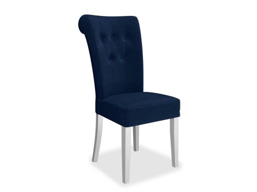 Chaise ELLEN bleu avec pieds blanc