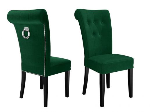 Chaise ELLA vert avec pieds noir