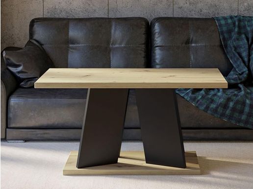 Table basse rectangulaire MUFFALO 110 cm chêne artisan/noir