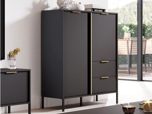 Commode BOTKOVICH 2 portes 2 tiroirs anthracite